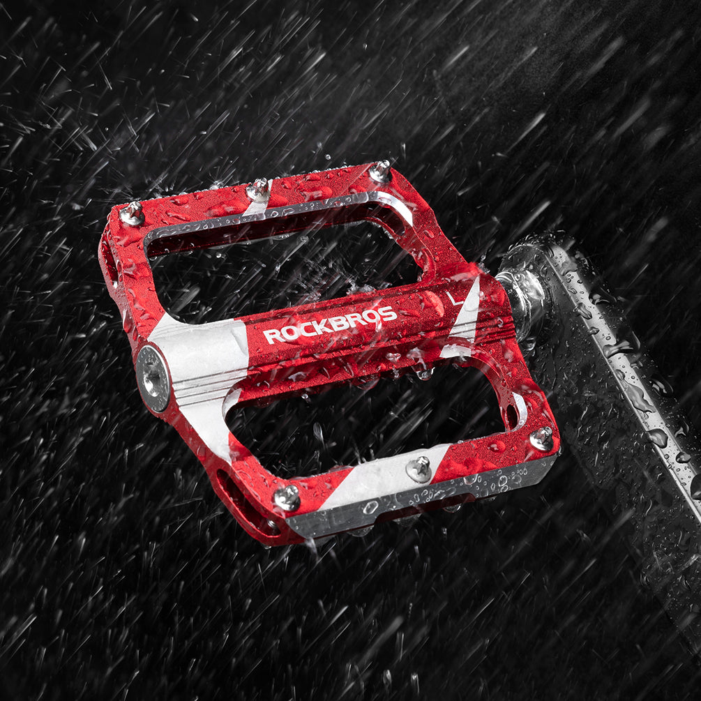 ROCKBROS Mountain MTB Bike Pedals Flat Bicycle 9/16 Lightweight Carbon Fiber Sealed Bearing Alloy Flat - ROCKBROS