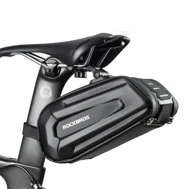 ROCKBROS Bike Bicycle 1.7L Saddle Seat Bag 3D Hard Shell with Silver Reflective Strip - ROCKBROS