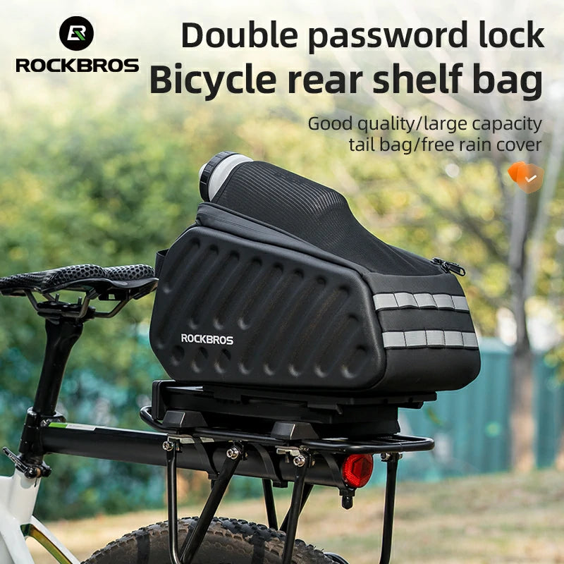 ROCKBROS Hard Shell EVA Bike Rack Bags Waterproof with Lock 7.5L