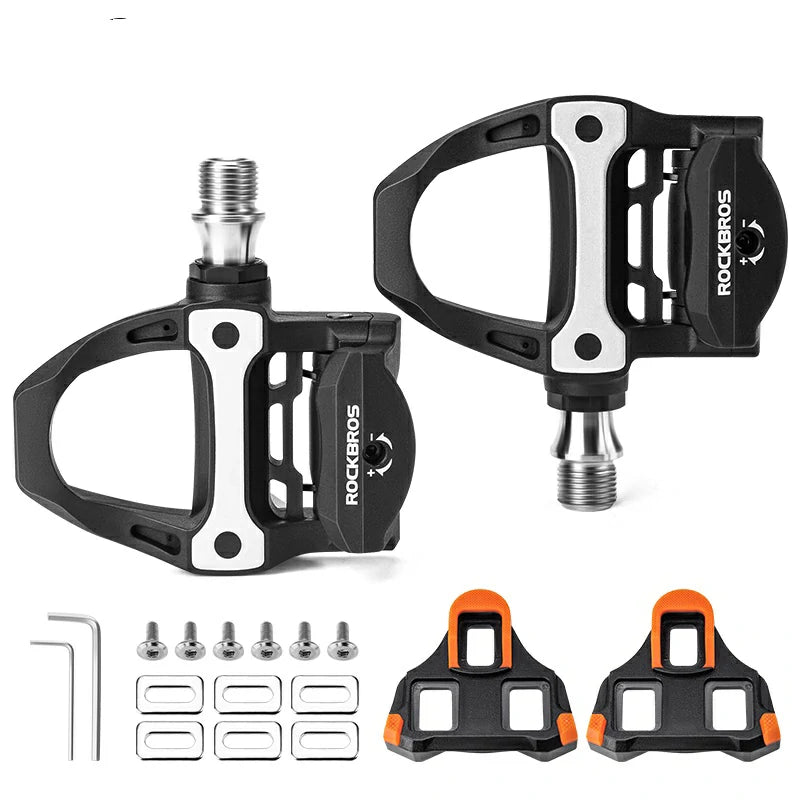 Pedales automáticos de fibra de carbono SPD para bicicletas de carretera 9/16''