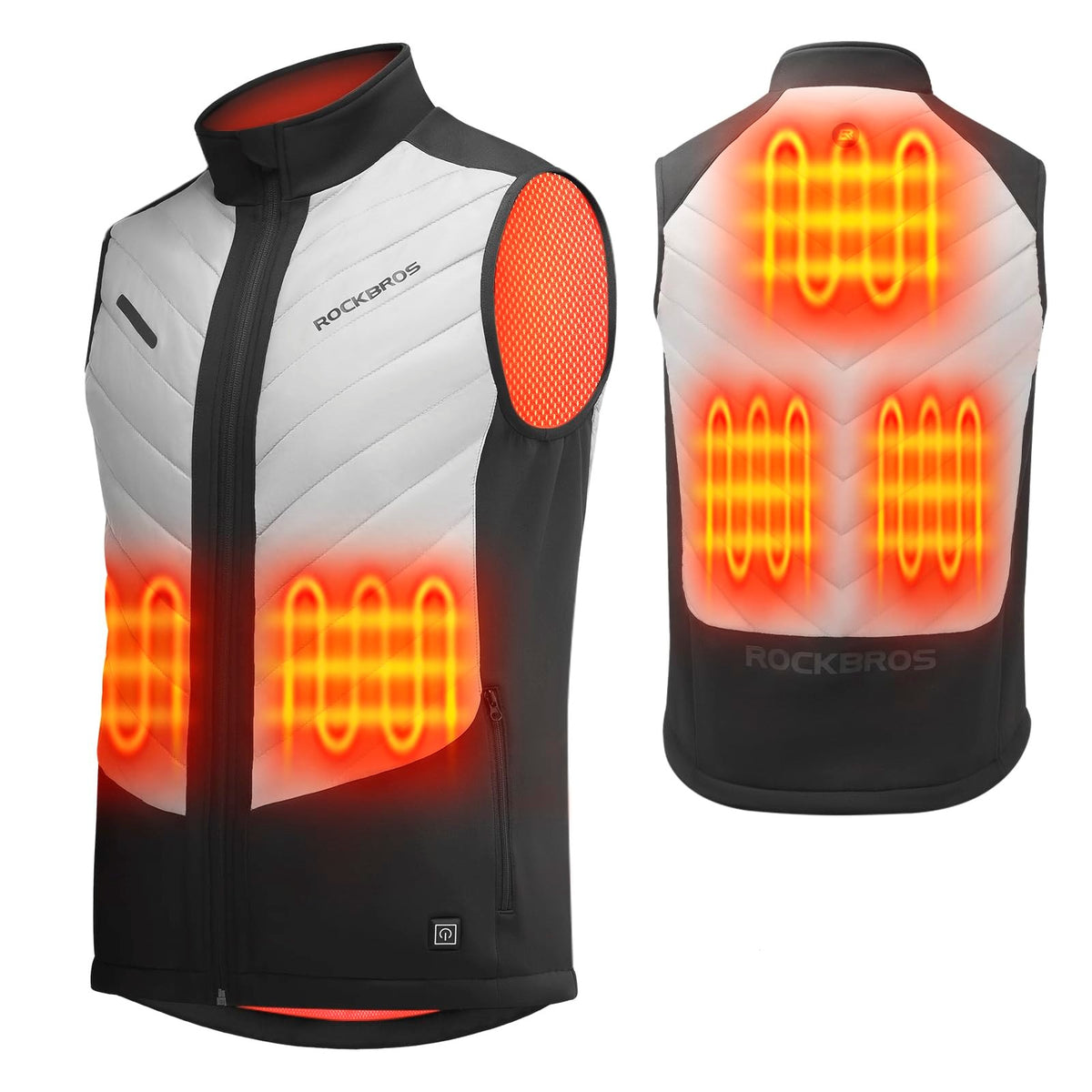 ROCKBROS Heated Vest ¨C Fast Heating, 5 Zones, Unisex, Washable