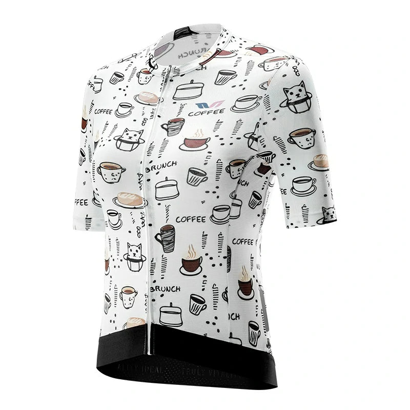 TVI ROCKBROS Maillot de ciclismo femenino de manga corta con estampado Elements