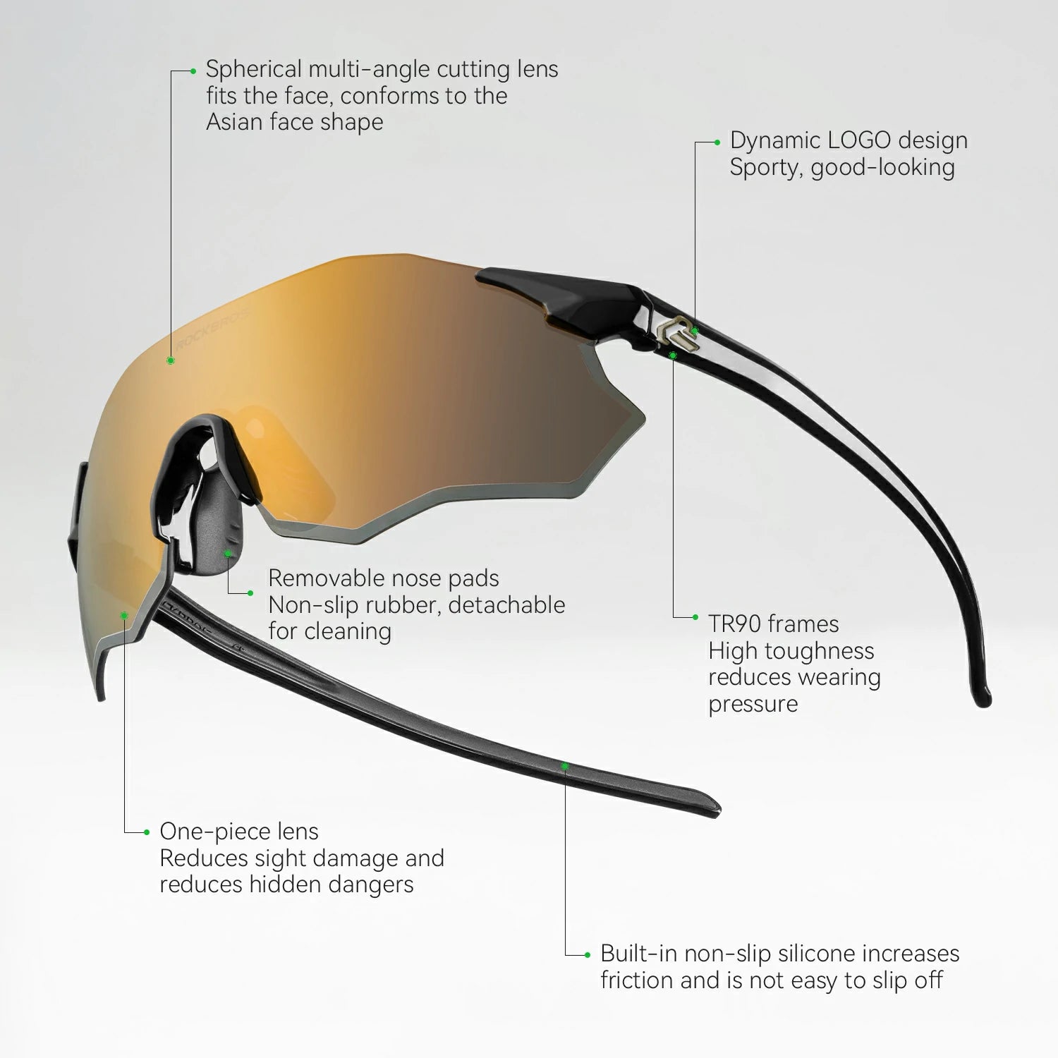 Gafas de sol de ciclismo polarizadas duraderas con protección UV400
