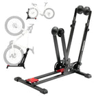 2-in-1 Adjustable Bike Stand Foldable Floor Vertical Rack Sturdy Carbon Steel for 24"-27.5" Wheels