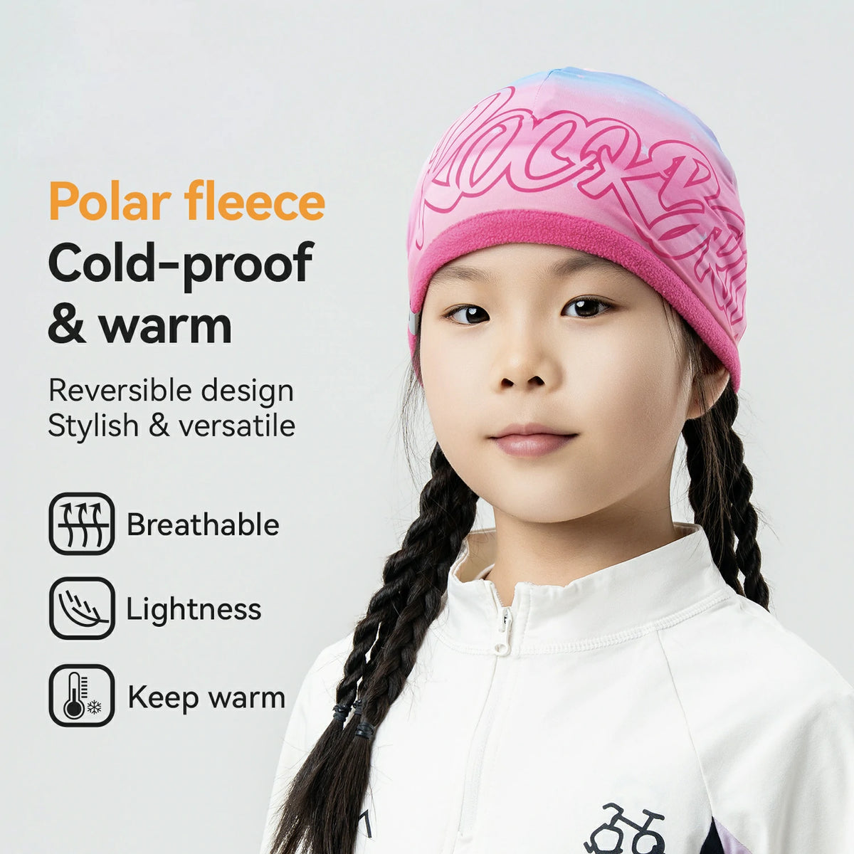 Kids Winter Fleece Beanie for Helmet Use