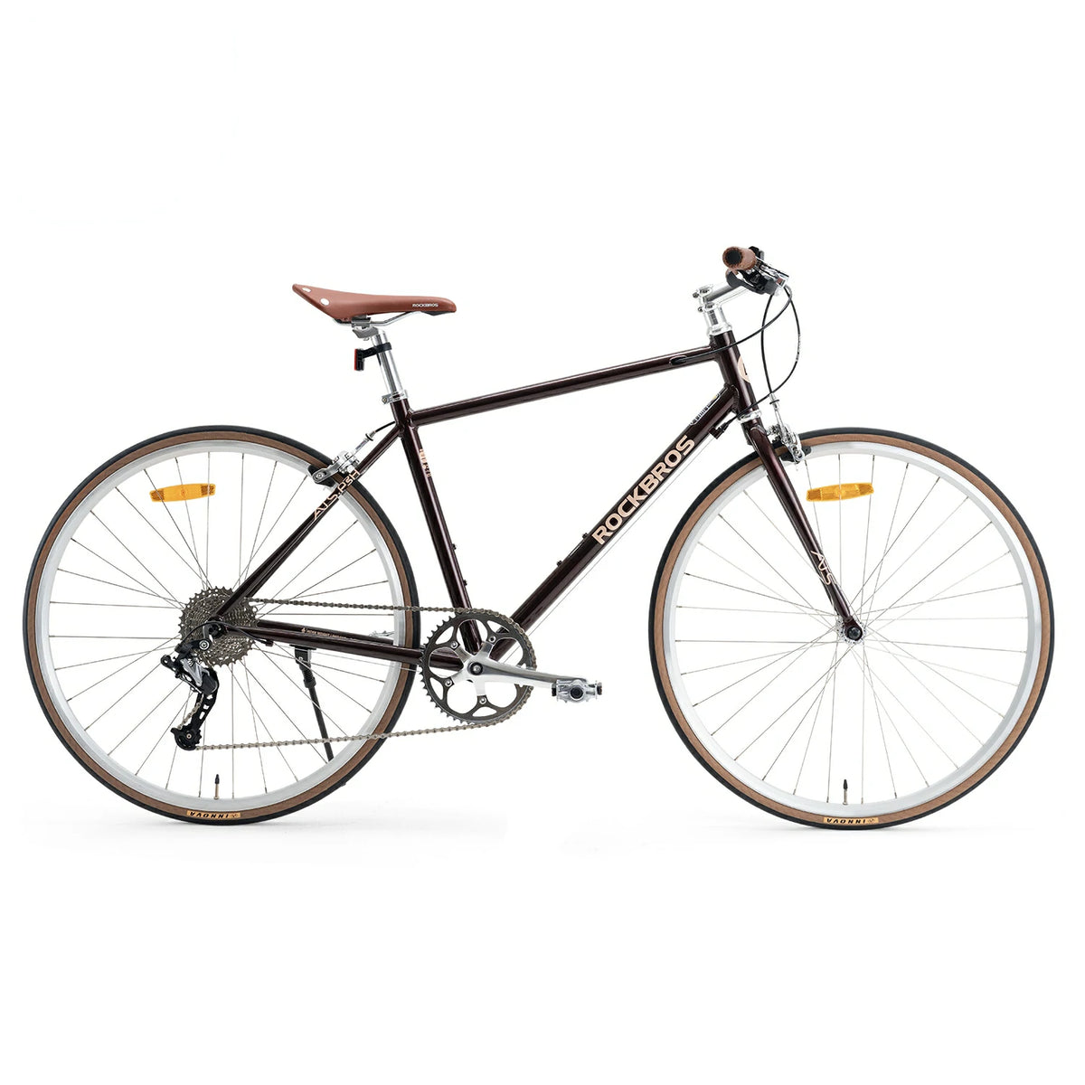 #color_Brown Front view of ATS Classic 700C Road Bike in brown