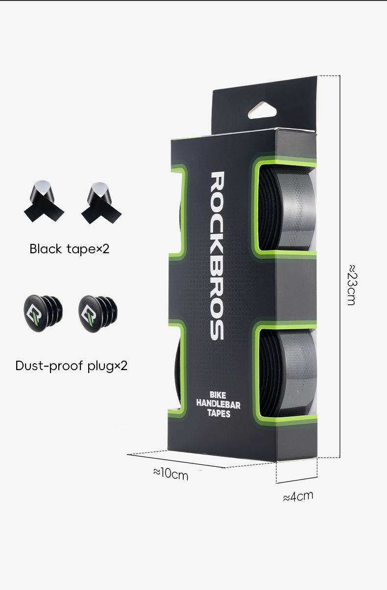 ROCKBROS Silicone PU Bicycle Handlebar Tape Soft Breathable Road Bike Tape Shock-absorption Anti-Slip Gravel Bicycle Handlebar Wrap Drop Bar Belt