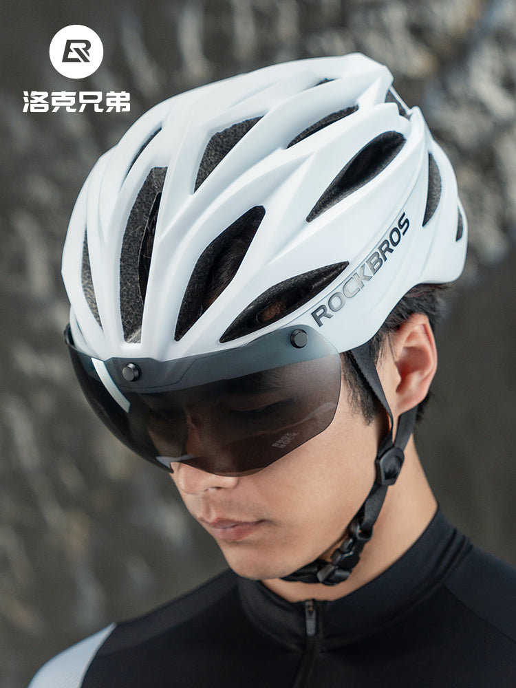 ROCKBROS Trail Helmet with Magnetic Goggles, Ionic+® Technology, and Adjustable Fit