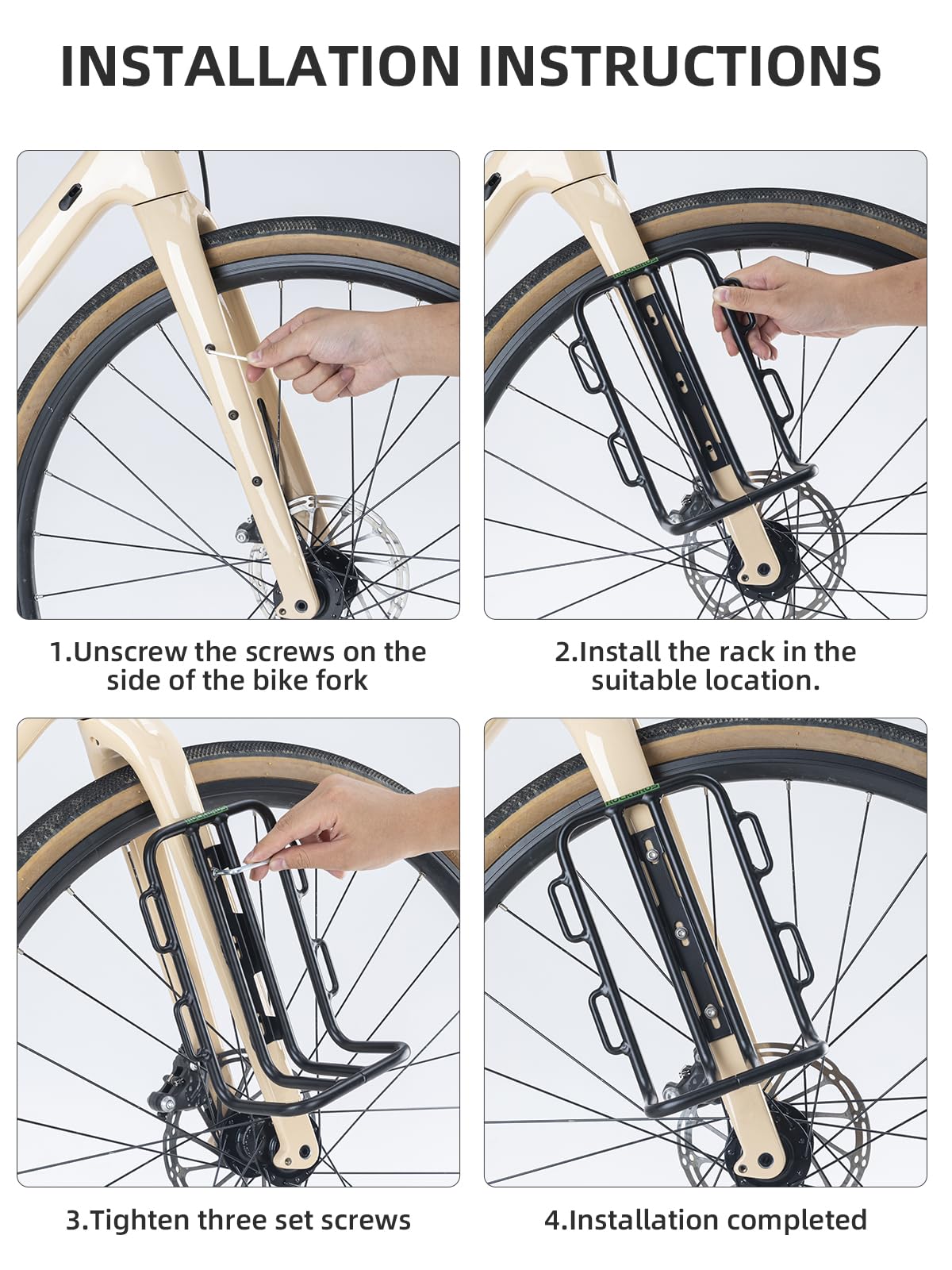 ROCKBROS Front Bike Rack Aluminum Alloy Luggage Touring Carrier Racks 6.6lbs - ROCKBROS