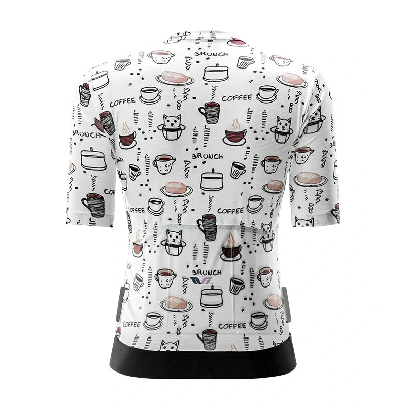TVI ROCKBROS Maillot de ciclismo femenino de manga corta con estampado Elements