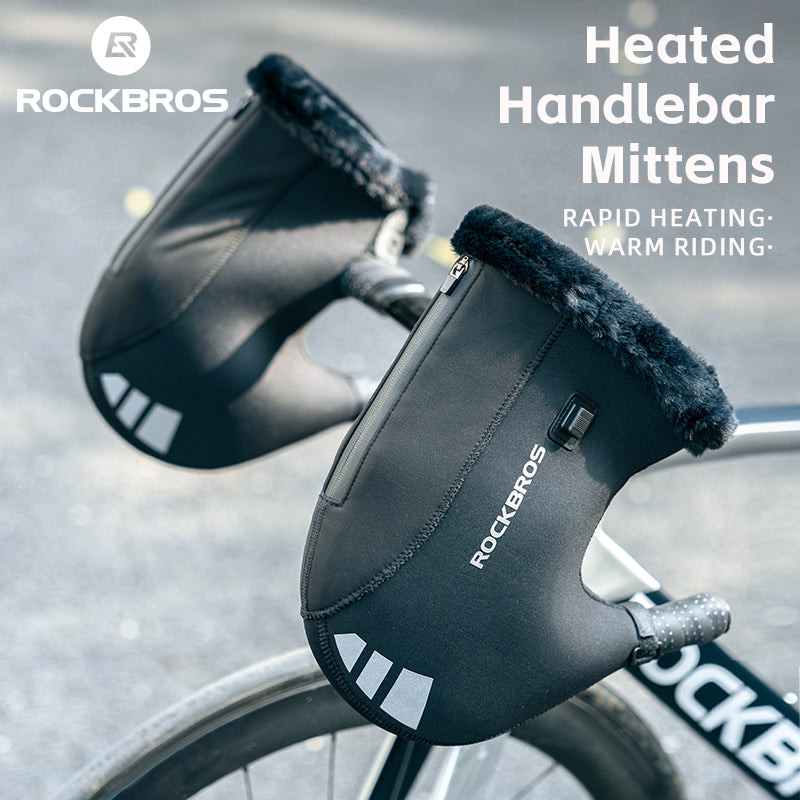 Manoplas ROCKBROS térmicas de USB para manillar, para ciclismo de invierno