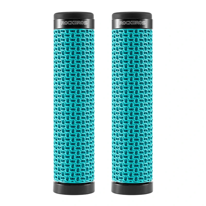 ROCKBROS blue 3D printed lock-on bike handlebar grips #Color_Blue