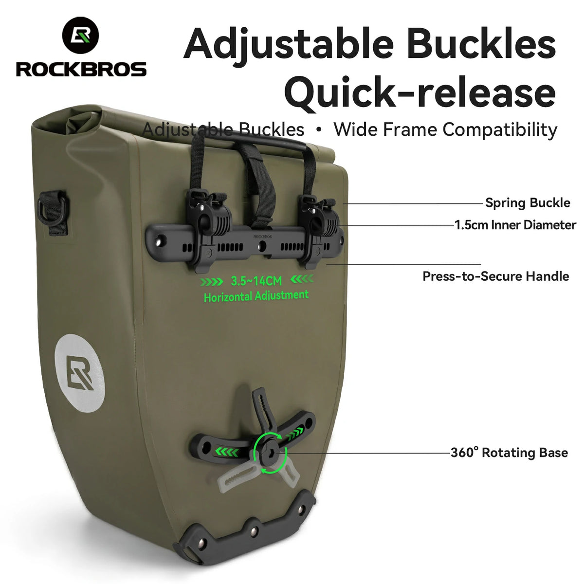 Bolsa impermeable para portaequipajes de bicicleta, alforja trasera enrollable de 20 L
