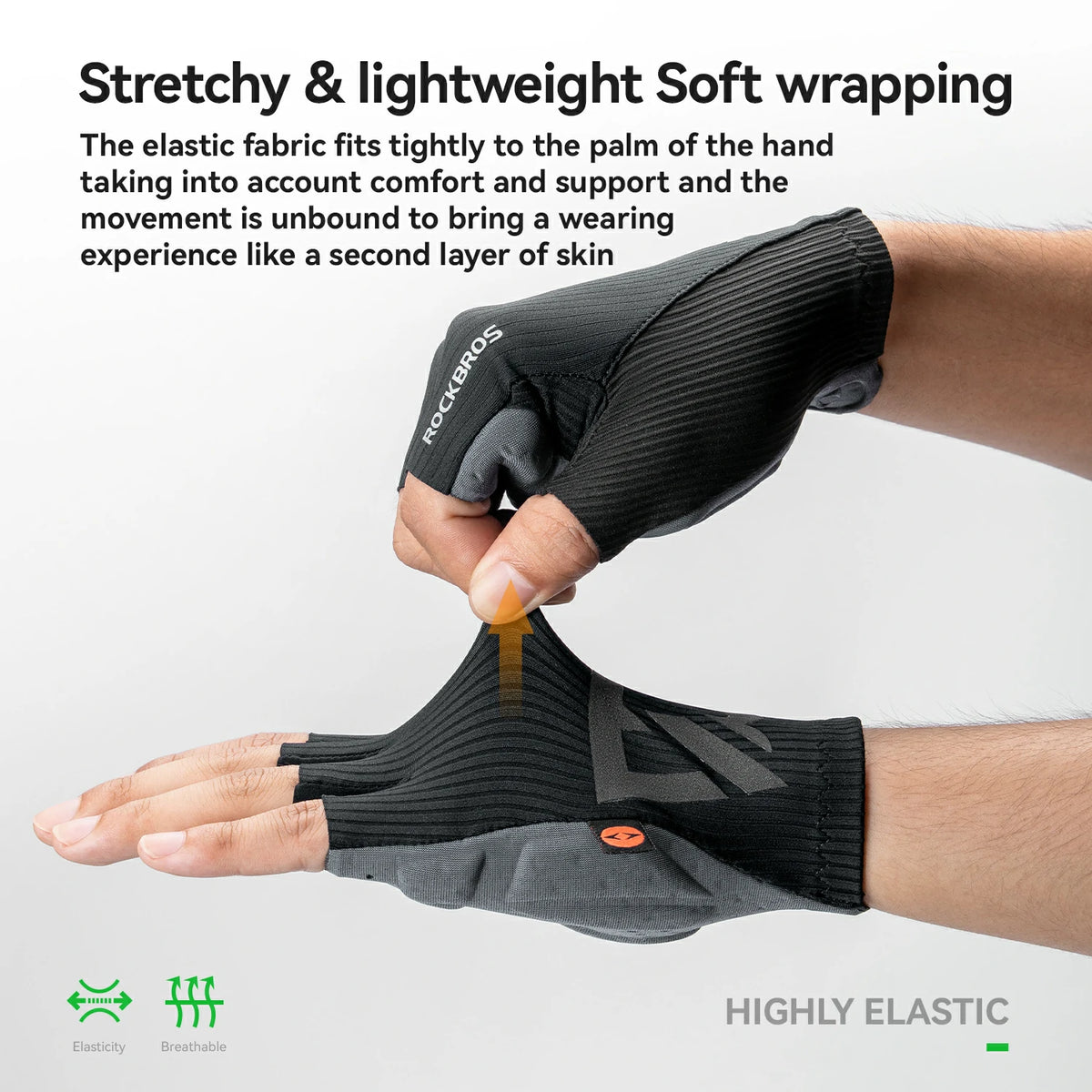 ROCKBROS Elastic Interface® Half-Finger Gel Padded Cycling Gloves