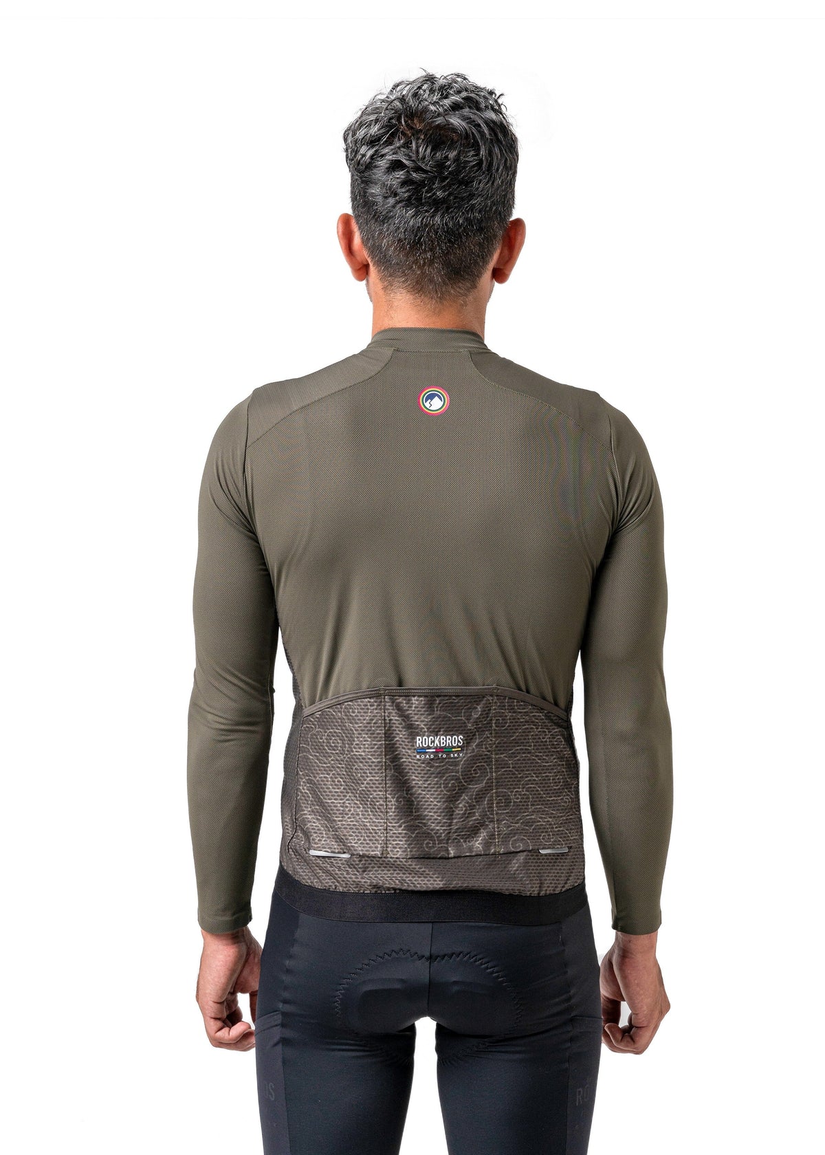 ROCKBROS Road-to-Sky Men's Cycling Long-Sleeved Jersey #Color_Army Green