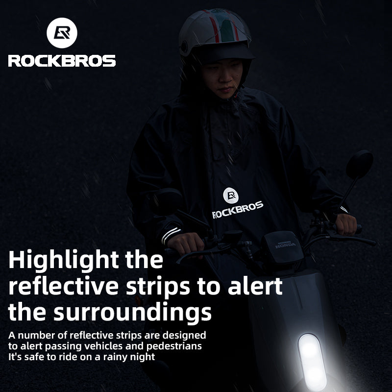 ROCKBROS Motorcycle Cycling Raincoat Hiking Outdoor Poncho Waterproof Cloak - ROCKBROS