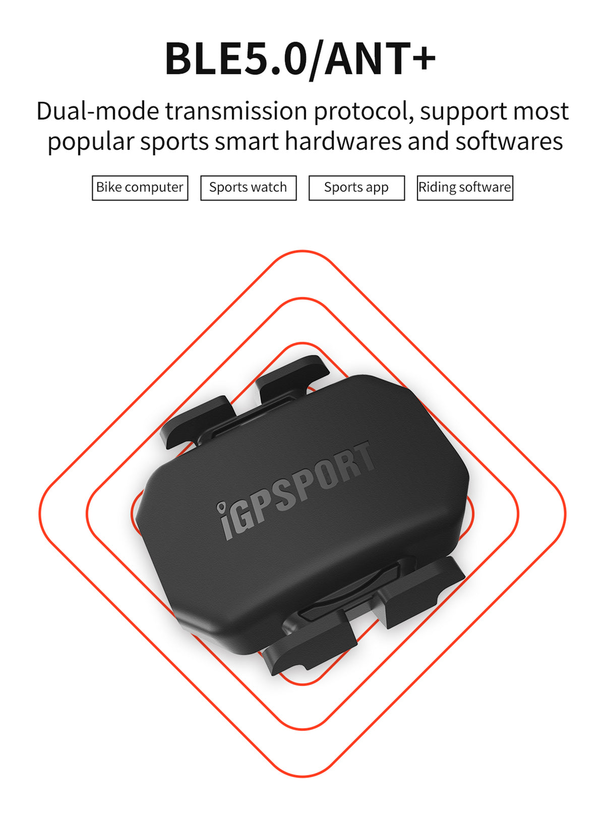 iGPSPORT Bike Speed & Cadence Sensor ANT+ Bluetooth 5.0 IPX7 Waterproof