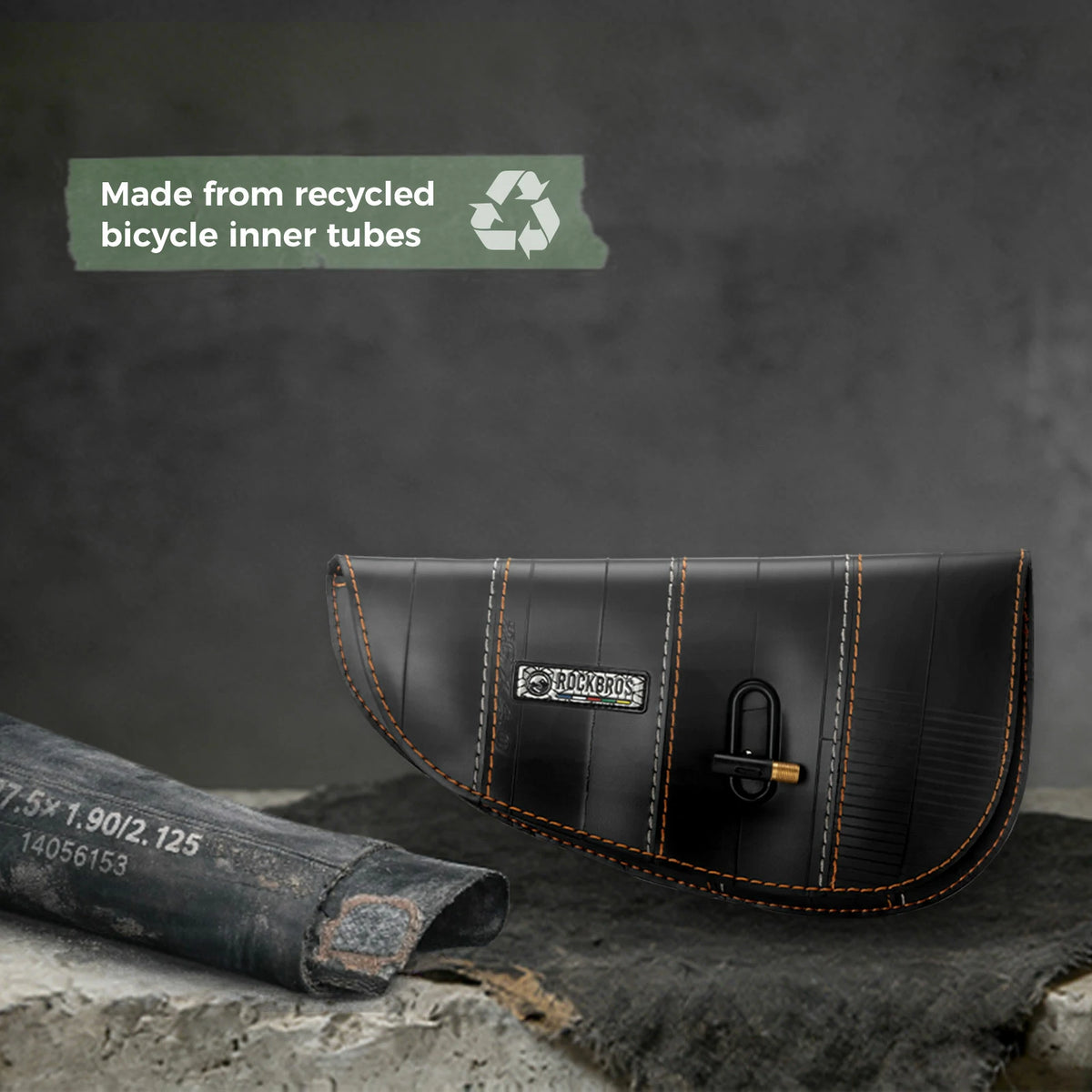 Sustainable Eco-Friendly Recycled Tire Bike Frame Bag 0.5L ROAD TO SKY
