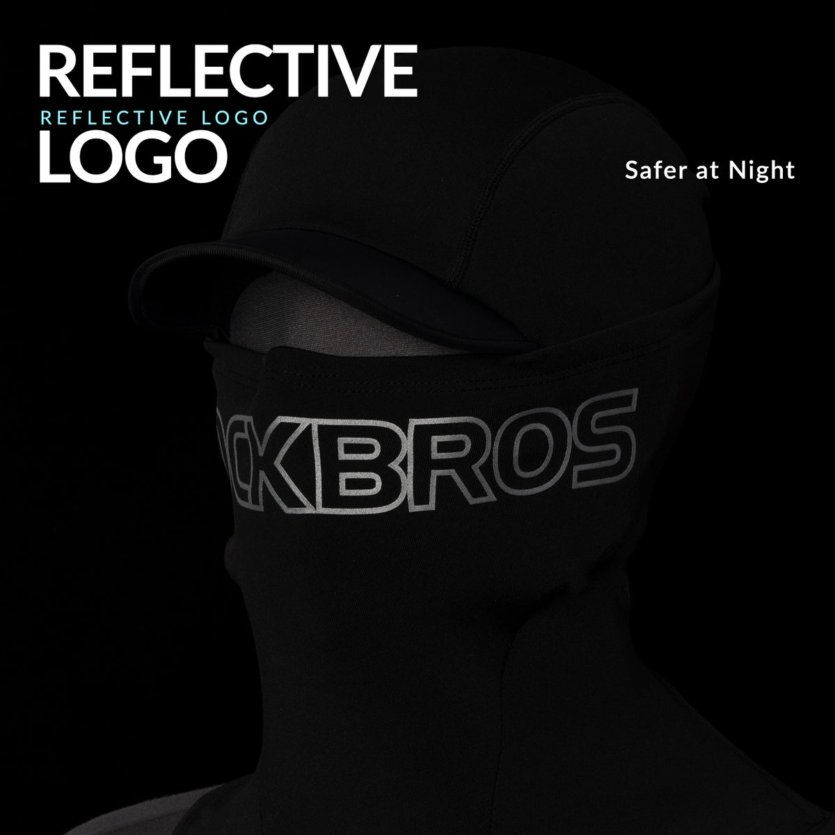 ROCKBROS Thermal Black Ski Mask with Brim Windproof Winter Balaclava for Men