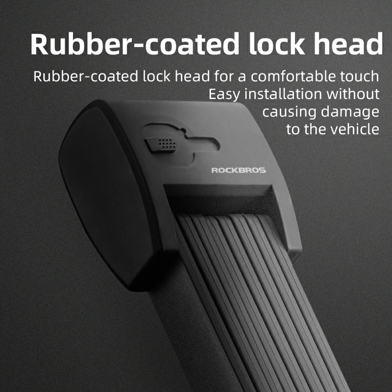 ROCKBROS Folding Bike Lock Smart Fingerprint Heavy Duty Anti Theft Bike Lock - ROCKBROS