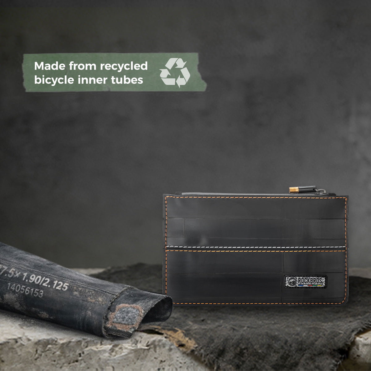 Sustainable Eco-Friendly Recycled Tire Bike Wallet 0.7L ROAD TO SKY