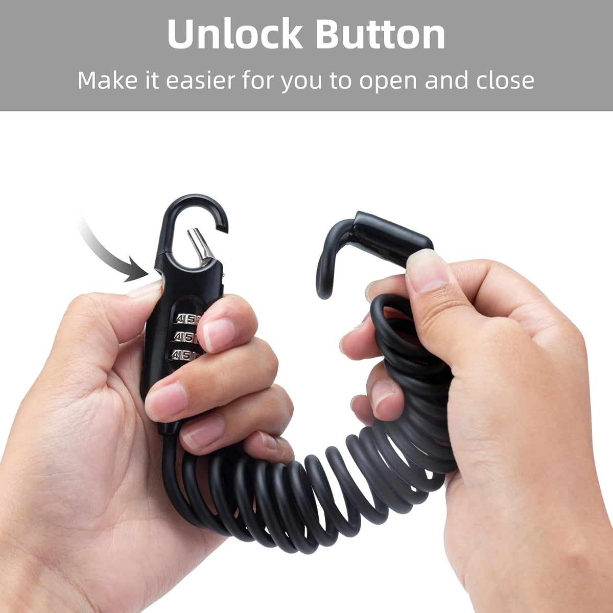 ROCKBROS Bike Lock Cable Combination Bicycle Lock - 6FT Long, Portable, Anti-Theft - ROCKBROS