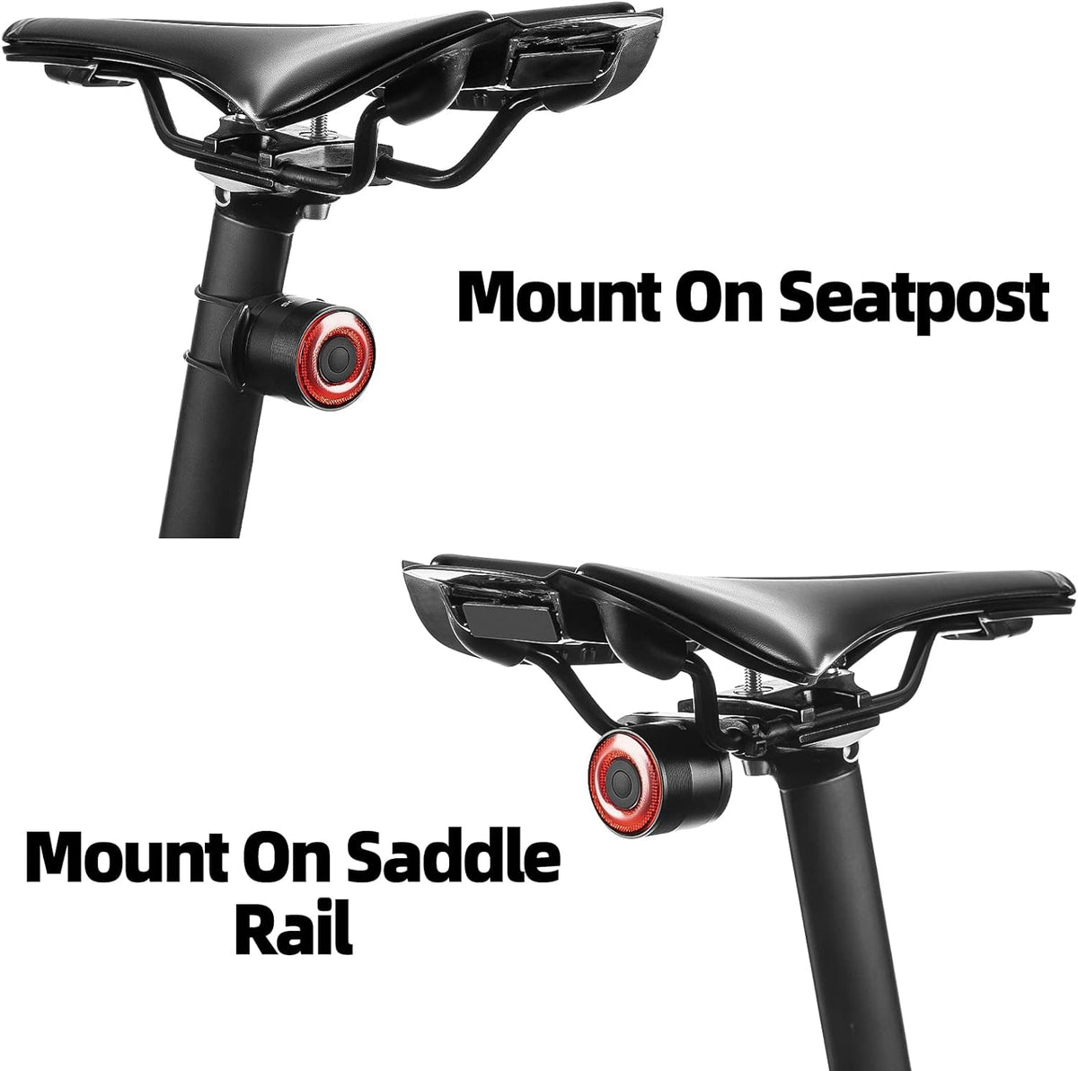 ROCKBROS Q3 Bike Tail Light USB Rechargeable IPX6 Waterproof 4 Light Modes - ROCKBROS