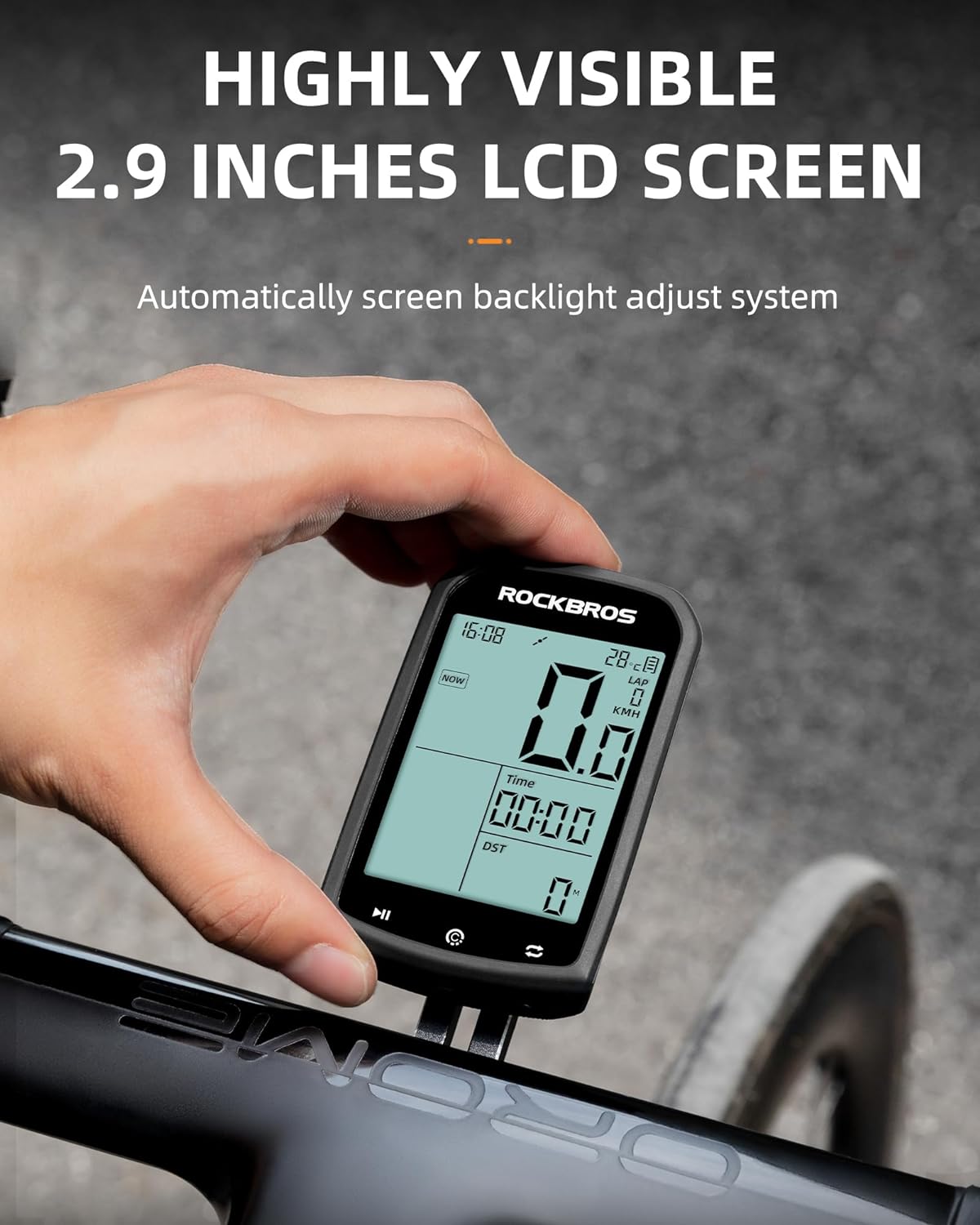 ROCKBROS M1 Wireless Bike Computer GPS 2.9-inch LCD Waterproof Fast Charging - ROCKBROS