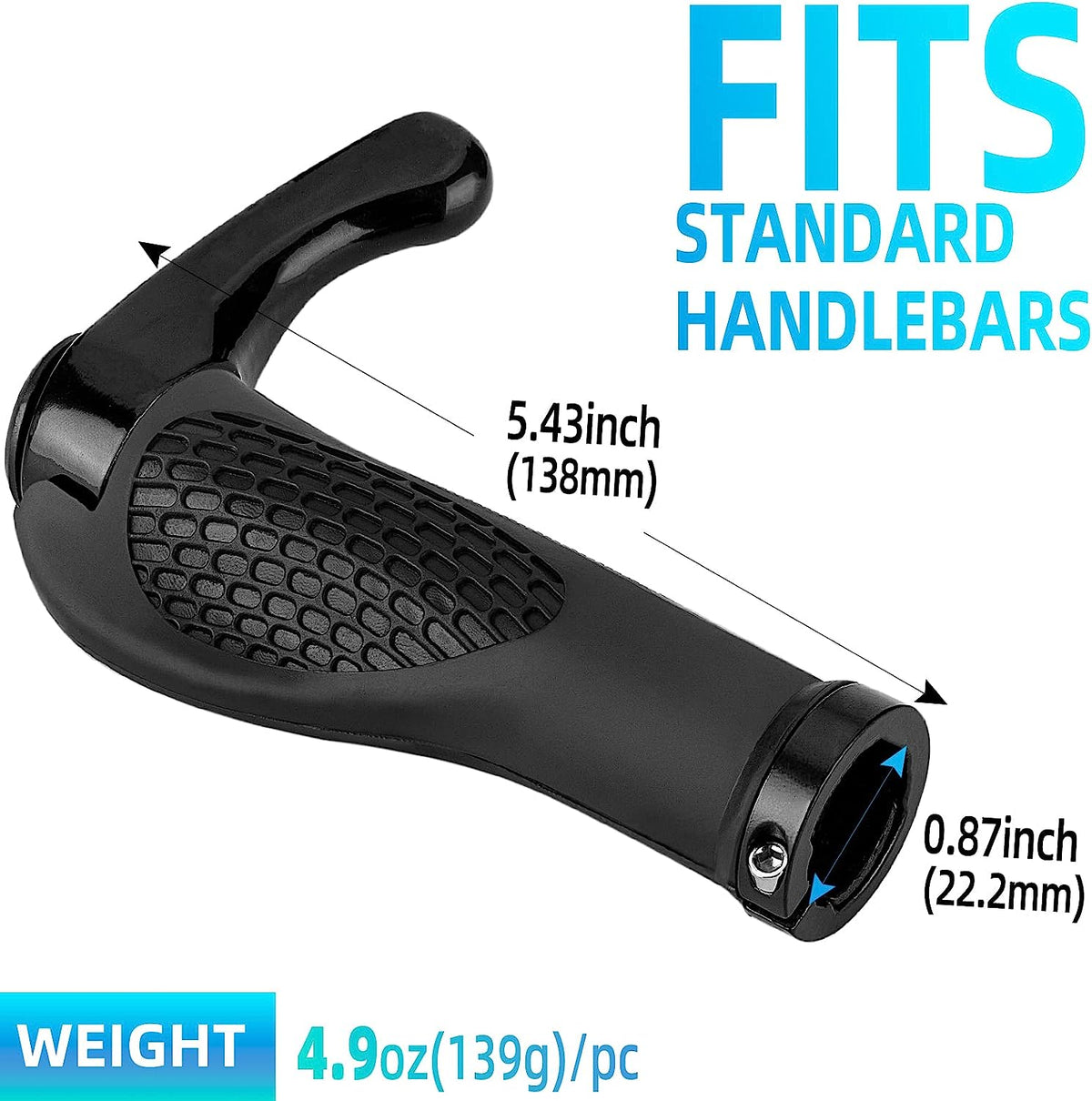 ROCKBROS Single Lock-on Bike Grips Ergonomic Non-Slip Rubber - ROCKBROSUSA
