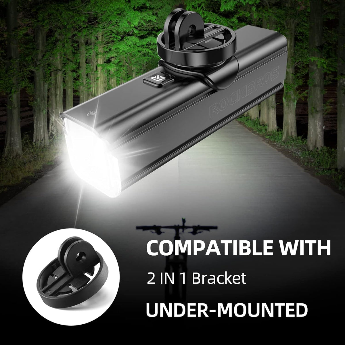 ROCKBROS RHL1000 Bike Headlight 1000 Lumens 4500 mAh IPX6 Waterproof - ROCKBROS