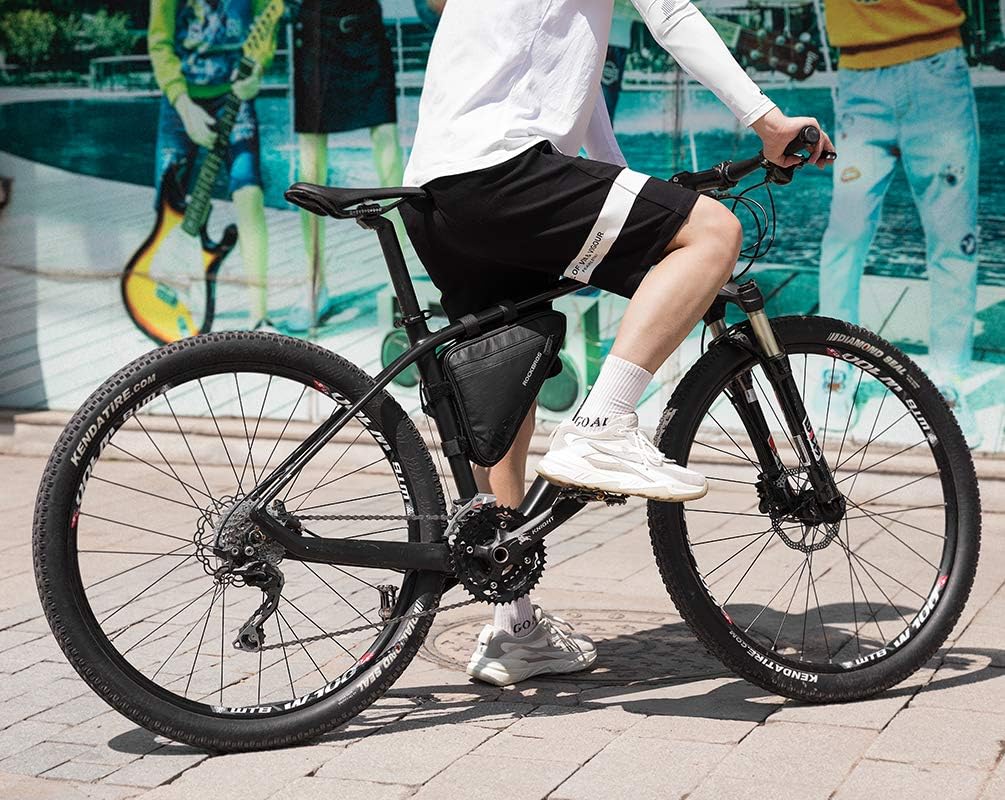 ROCKBROS Bike Triangle Frame Bag, with Two Side Pockets, 1.5L - ROCKBROS