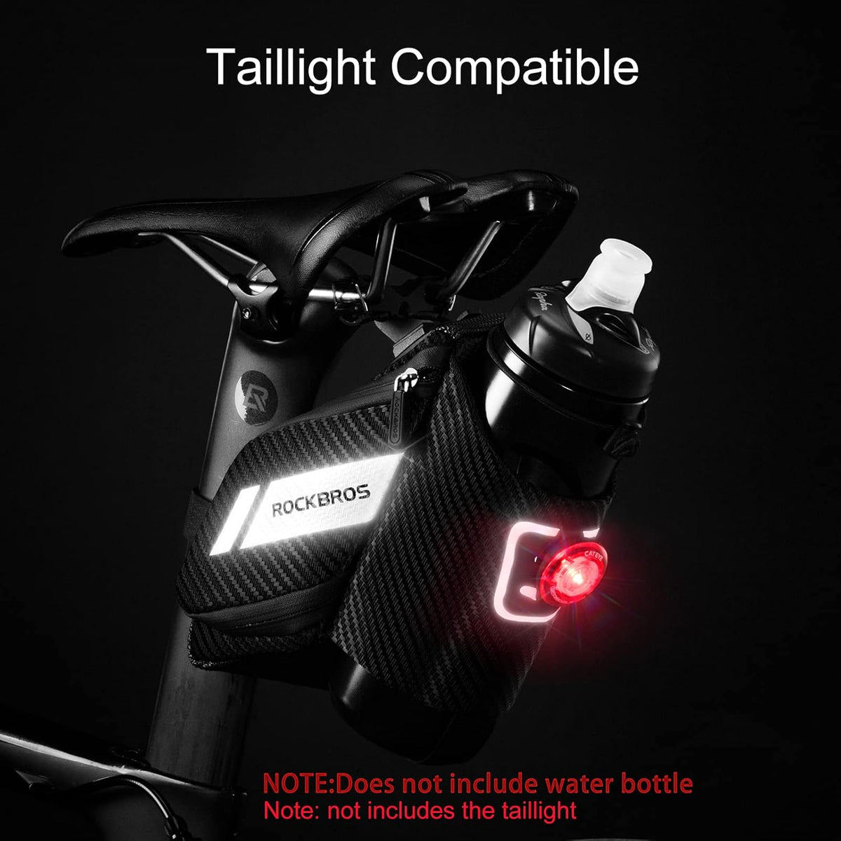 ROCKBROS Waterproof Bike Saddle Bag with Water Bottle Holder - ROCKBROS