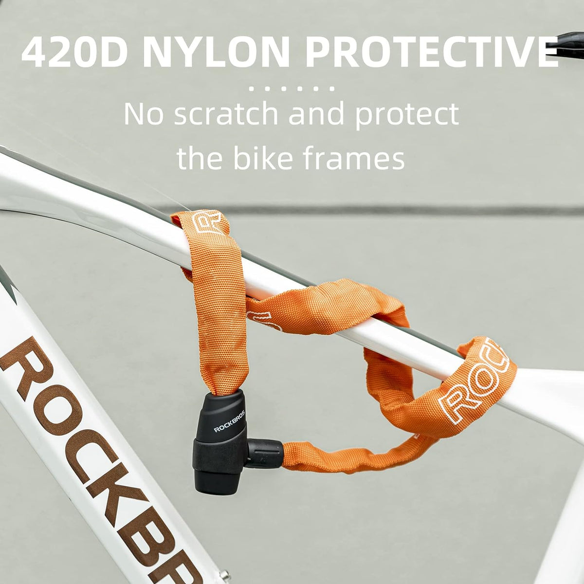 ROCKBROS Bike Lock Chain Bicycle Lock, Heavy Duty Anti Theft - ROCKBROS