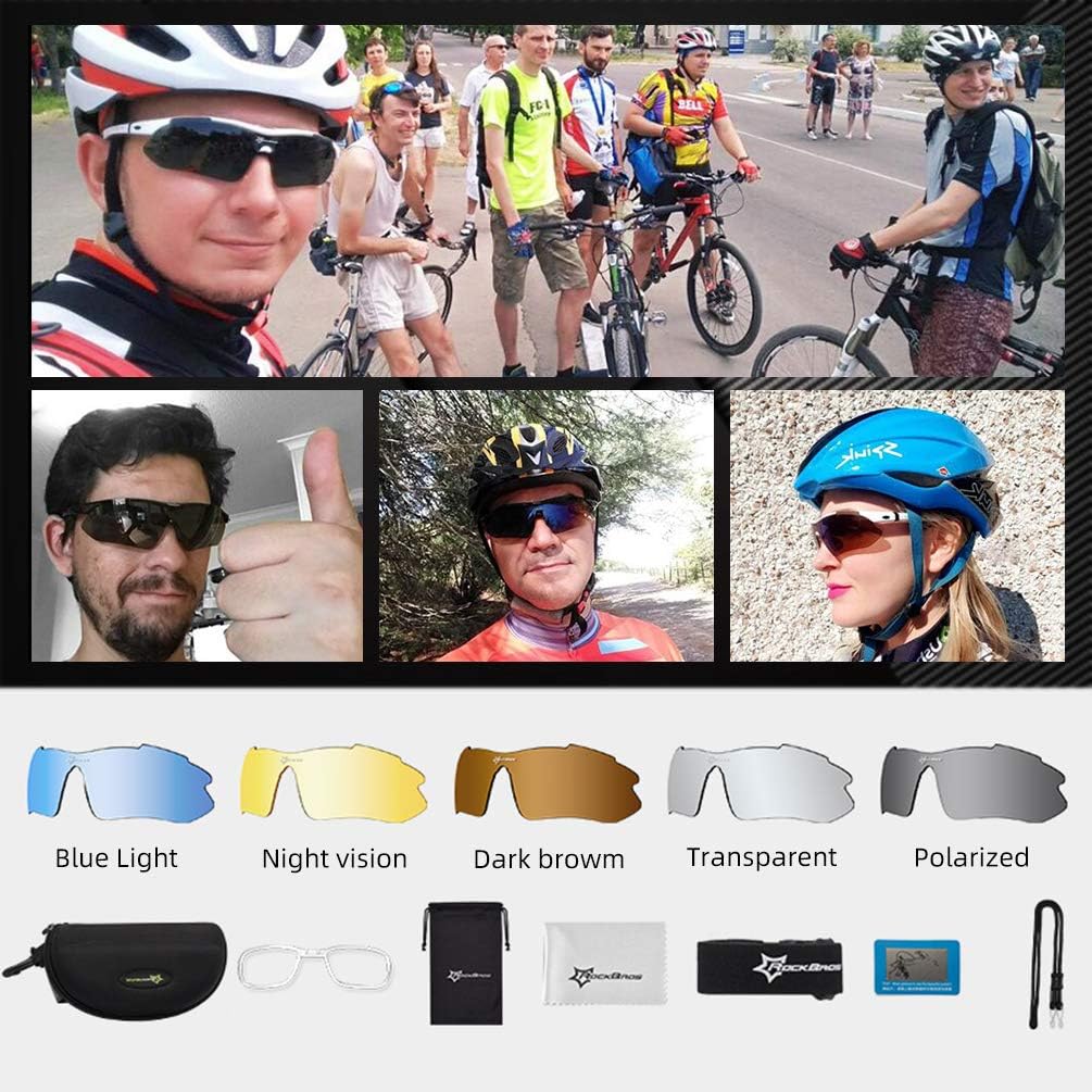 ROCKBROS-Slim Polarised Sports Sunglasses With 4 Interchangeable Lens - ROCKBROS