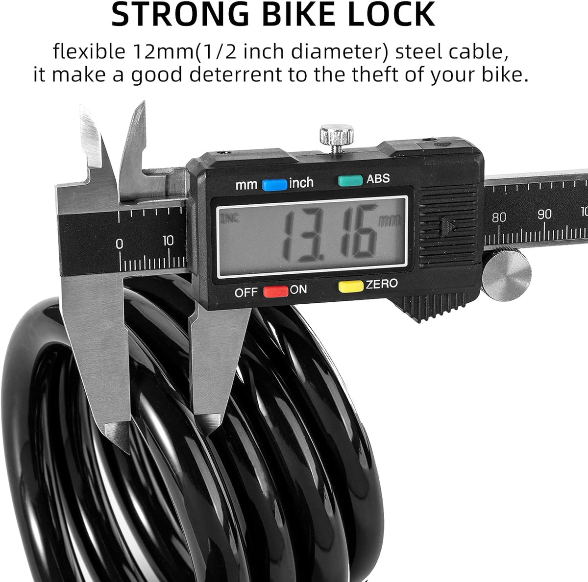 ROCKBROS 4ft Bike Cable Lock - Secure, Lightweight with Mounting Bracket - ROCKBROS