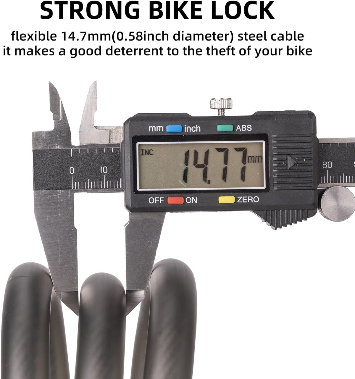 ROCKBROS 4ft Bike Cable Lock - Secure, Lightweight with Mounting Bracket - ROCKBROS