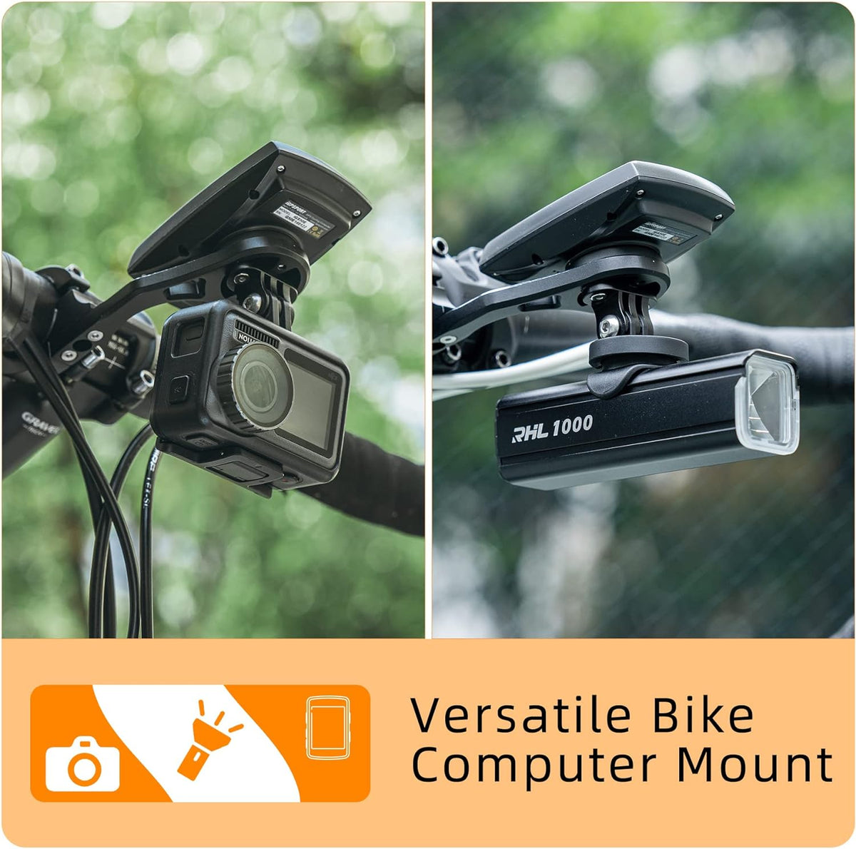 ROCKBROS Out Front Bike Mount Cycling Computer Mount Bike Handlebar 1.25''/ 31.8mm - ROCKBROS