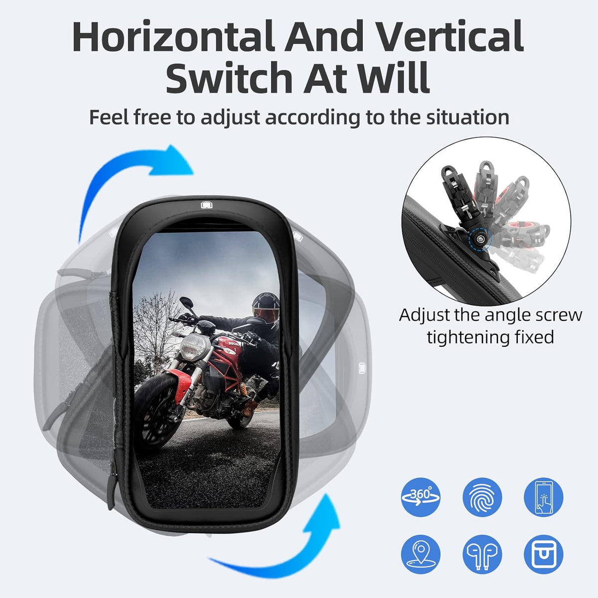 ROCKBROS Motorcycle Phone Mount Waterproof Handlebar Phone Bag - ROCKBROS
