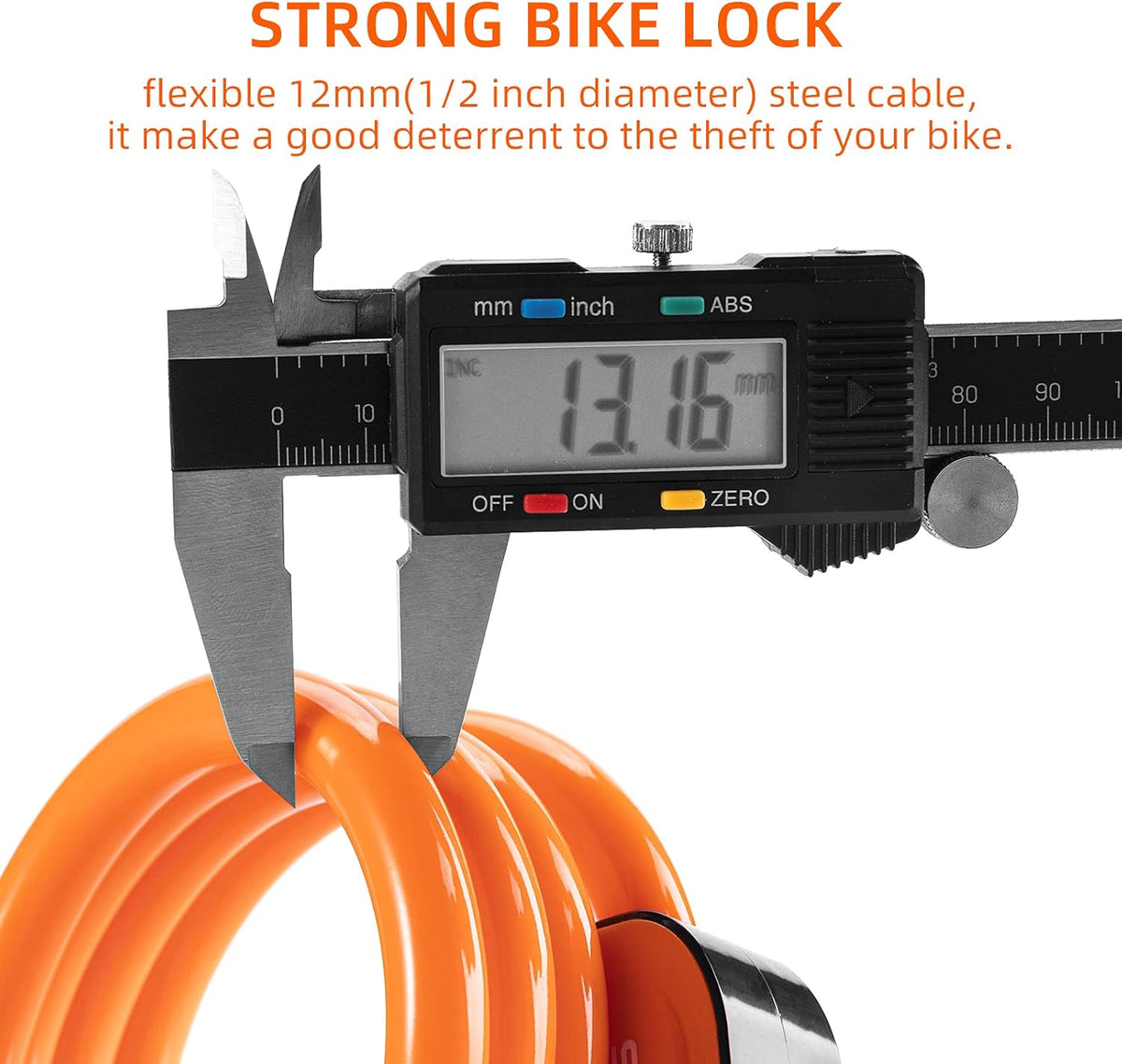 ROCKBROS 4ft Bike Cable Lock - Secure, Lightweight with Mounting Bracket - ROCKBROS