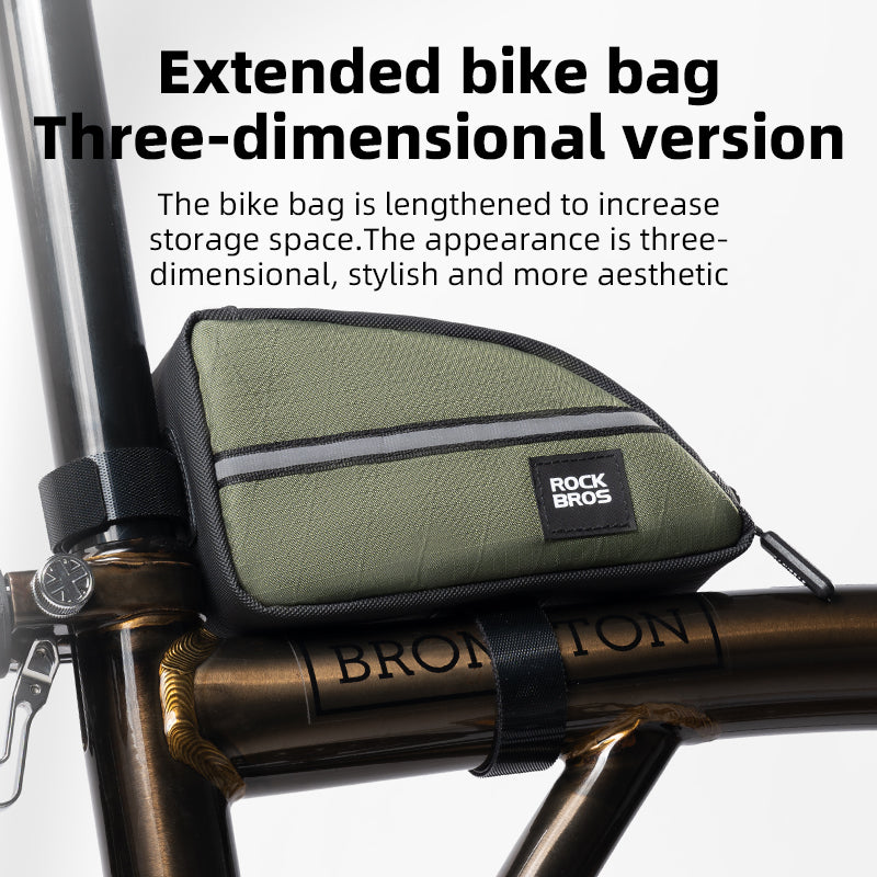 ROCKBROS Bicycle Top Tube Bag Bike Front Frame Bag Waterproof Nylon Pouch Pack 0.9L