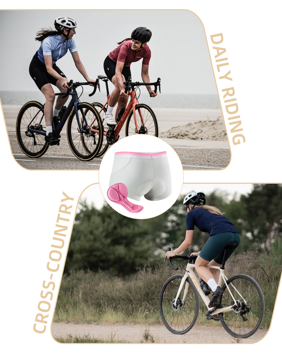 ROCKBROS Women¡¯s Cycling Underwear 4D Padded Bike Shorts