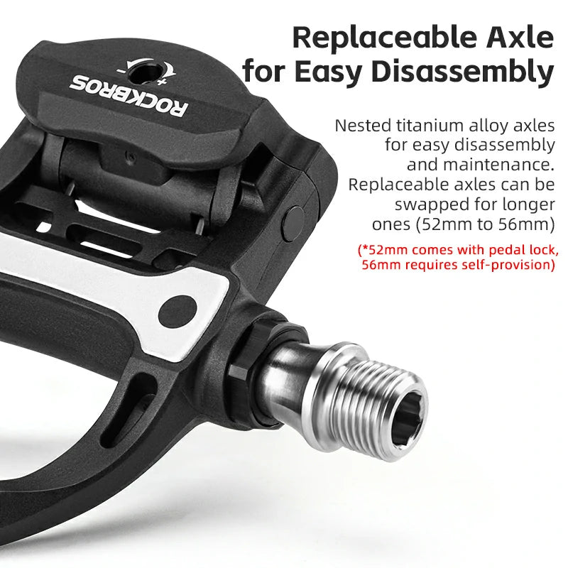Pedales automáticos de fibra de carbono SPD para bicicletas de carretera 9/16''