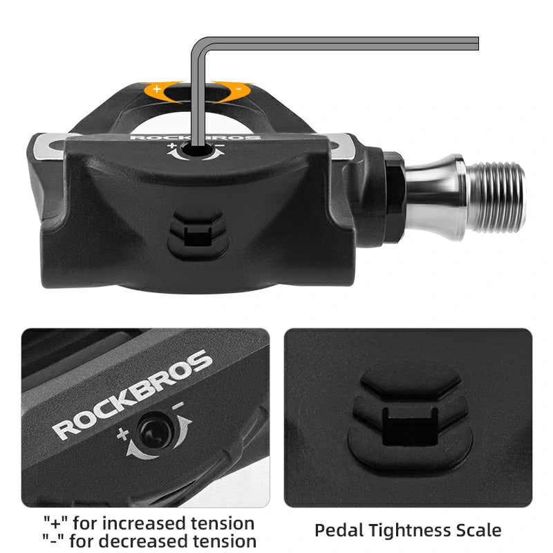 Pedales automáticos de fibra de carbono SPD para bicicletas de carretera 9/16''