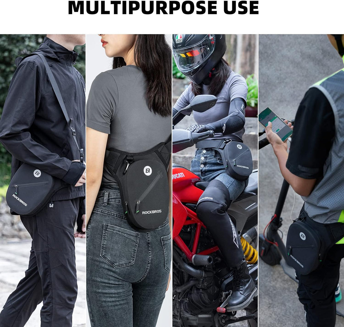 ROCKBROS Waterproof Motorcycle Drop Leg Bag Adjustable Durable 1L Capacity - ROCKBROS