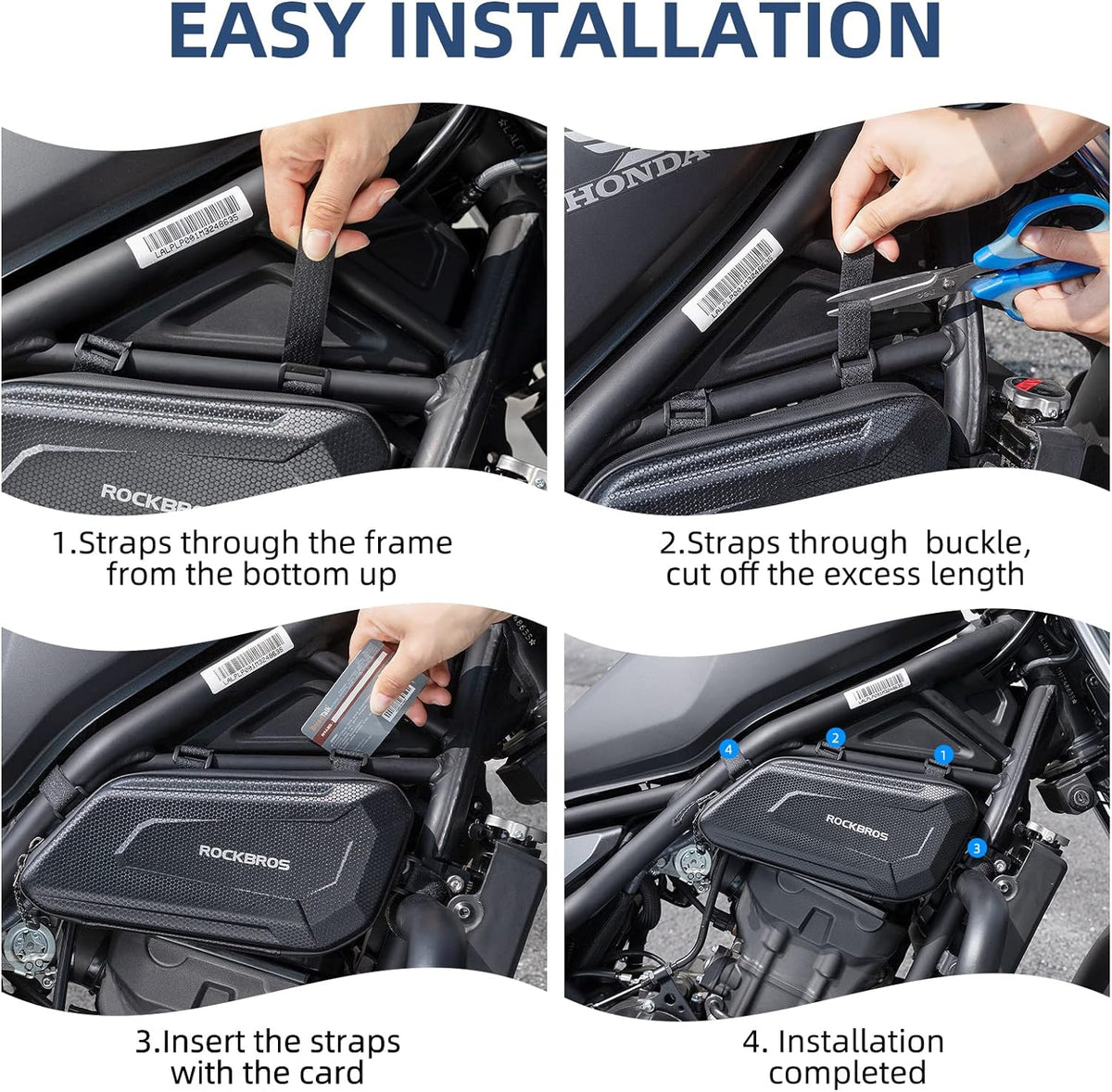 ROCKBROS EVA Hard Shell Motorcycle Tool Bag - Water-Resistant Triangle Side Bag - ROCKBROS