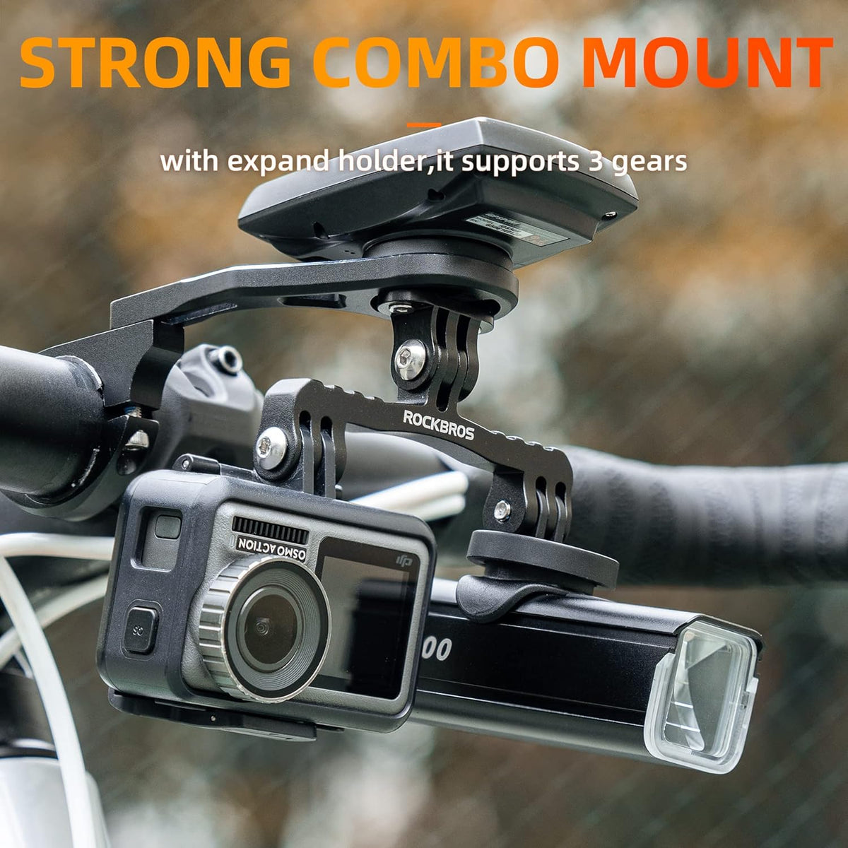 ROCKBROS Out Front Bike Mount Cycling Computer Mount Bike Handlebar 1.25''/ 31.8mm - ROCKBROS