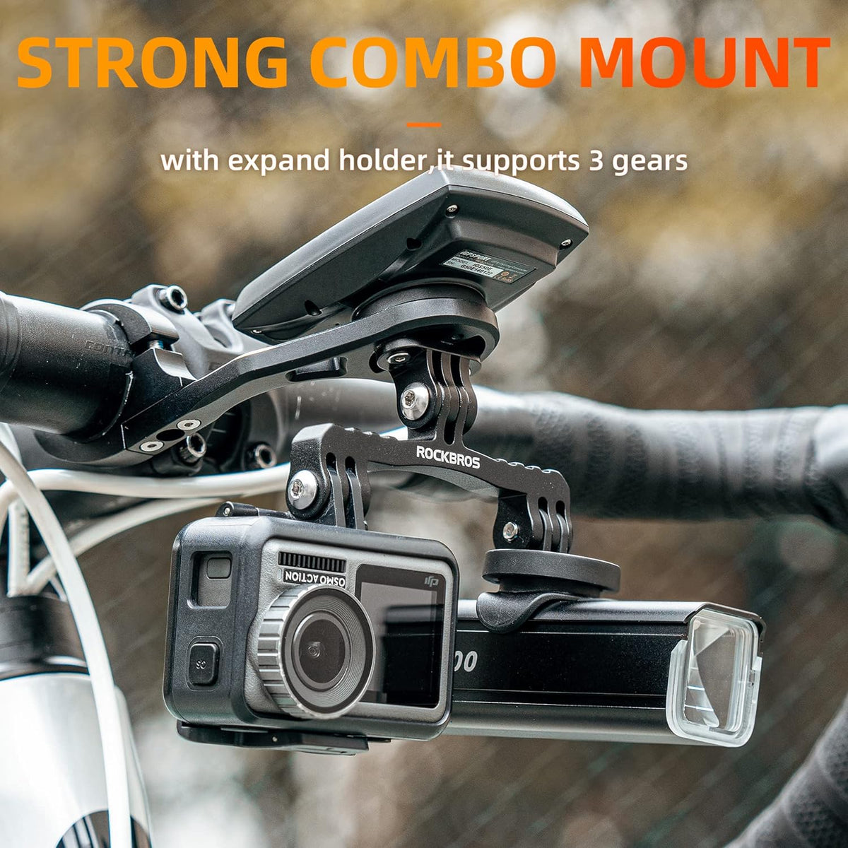 ROCKBROS Out Front Bike Mount Cycling Computer Mount Bike Handlebar 1.25''/ 31.8mm - ROCKBROS