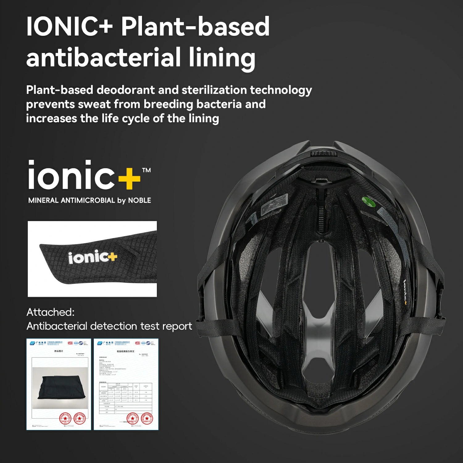 Cycling Helmet  Bionic Support  Antibacterial Liner  Adjustable Fit