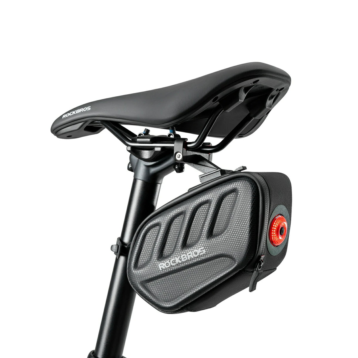 ROCKBROS 3D Shell Saddle Bike Seat Bag with Light Tail