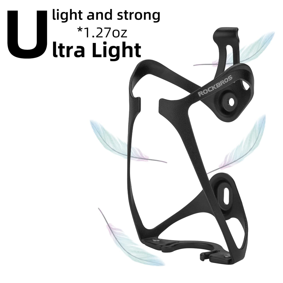 ROCKBROS Lightweight Aluminum Bike Water Bottle Cage Secure Adjustable Holder for Cycling